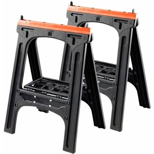 Set med 2 hopfällbara bockar - TOOD - Maximal belastning 200 kg - Mått 60x10x80 cm