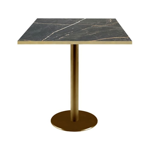 Bord 70 x 70 cm Rom bistro marmor bål Svart