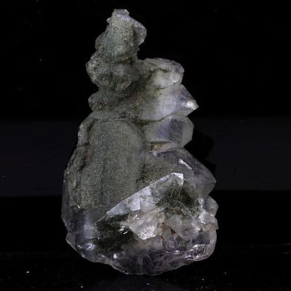 Sten og mineraler. Soul Quartz + Klorit. 79,0 ct. Les Chapieux, Bourg-Saint-Maurice, Frankrig.