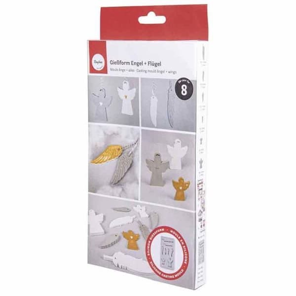 2 silikoneforme engel 26 x 14,5 x 3 cm Transparent