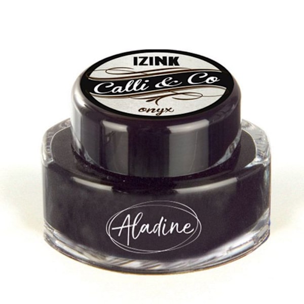 Kalligrafiblæk - ALADINE - Sort - 15 ml - Lysstabil - Blandbare farver svart
