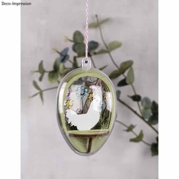 Plastikæg, 2 dele, 8cm krystal Transparent