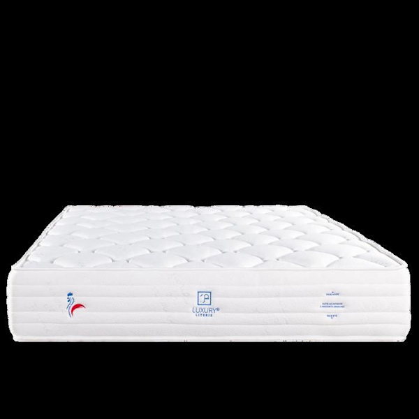 Patriote Mousse madrassset, 27 cm memoryskum, vändbar fast + vit bas 13 cm tjock + 2 kuddar + täcke Vit