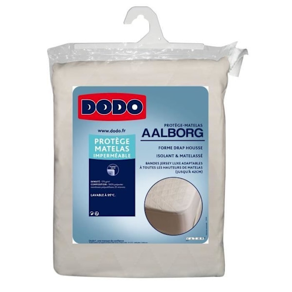 DODO Aalborg patjasuoja - Tikattu ja vedenpitävä - 90x190 cm Vit
