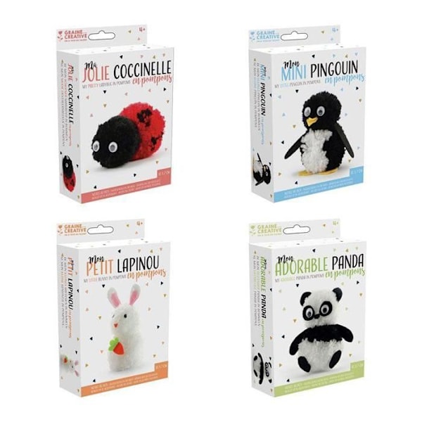 4 pompon laatikkoa lapsille