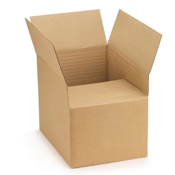 Förpackning kartong 30 x 25 x 20 cm - Enkel korrugerad kastanj