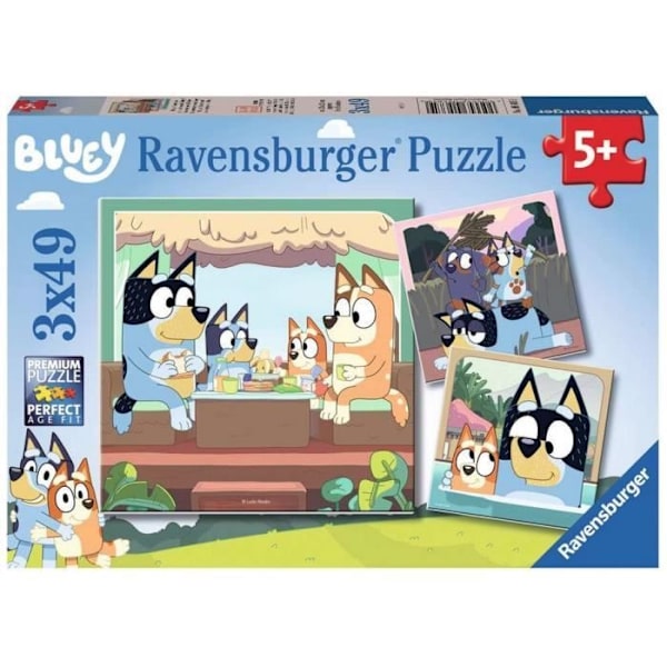 3x49 bitars pussel The Adventures of Bluey - Ravensburger - KUL OCH LÄRANDE - Från 5 år Flerfärgad