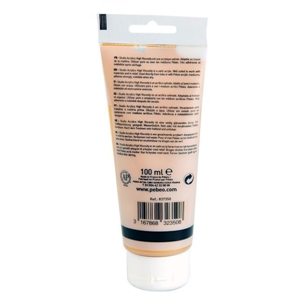 Akrylmaling - Pébéo - Studio - Rigt iriserende guld - 100 ml - Blank Rik iriserande guld