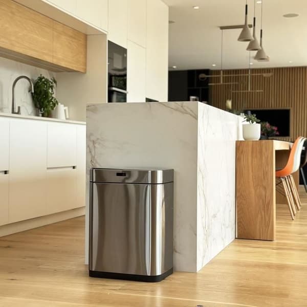 Automatisk Køkkenaffaldsspand - UPPER - 60 L - Rustfrit Stål Sølv - Kitchen Move Metall
