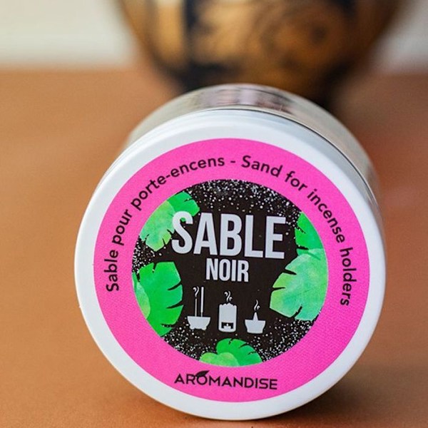 Rökelsehållare för grönt och guld + svart sand + Palo Santo pinnar Grön