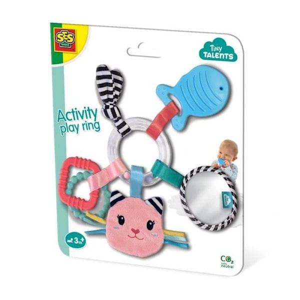 Babyleksak - Aktivitetslekring - Katy katten - Rosa - Från 3 månader Flerfärgad