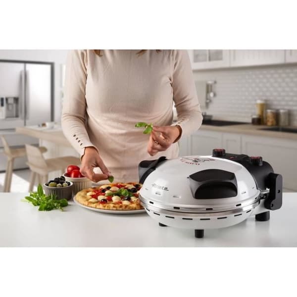 ARIETE Electric Pizza Ugn - 918 - Vit - Eldfast sten - 1200W - Diameter 33cm - Max temperatur 400°C Vit