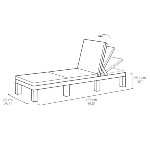 Keter Lounge Chair med pude Daytona Graphite 441306 Grafitgrå