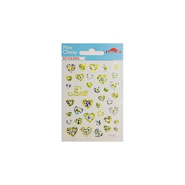 Hearts Stickers - Holografisk effekt - 1,8 cm Flerfärgad