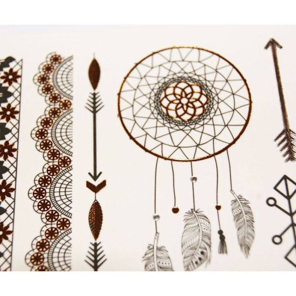 Väliaikaiset tatuoinnit - Boho-kuviot - Kultaus Flerfärgad