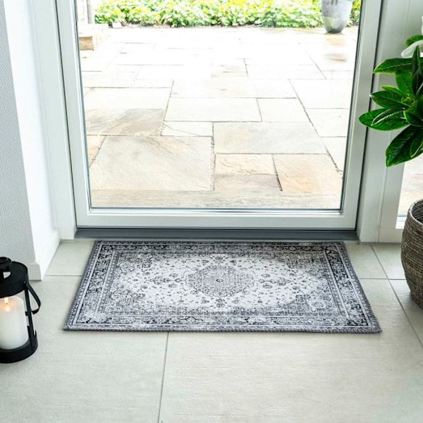 Sort tæppe sort og hvidt 50 x 80 cm Vit