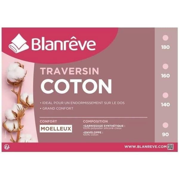 BLANREVE Kuddar i bomull - 160 cm - Vit Vit