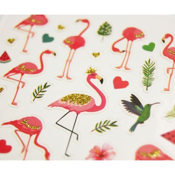 Autocollants - Flamingoer - Glimmer - 1,8 cm Flerfärgad