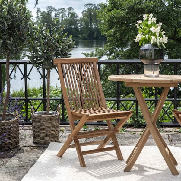4 Teak-puutarituolia TOLEDO kastanj