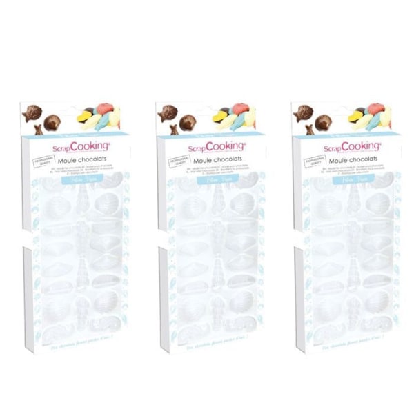 3 styva formar för chokladfrites Transparent