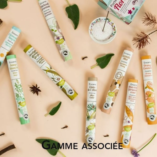 Rökelse - Pjäs - Patchouli Geranium - Tube med 30 stickor - 30 min brinntid - Multicolor