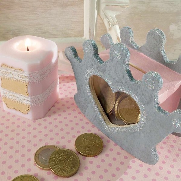 "Crown" sparegris - Til at dekorere Beige