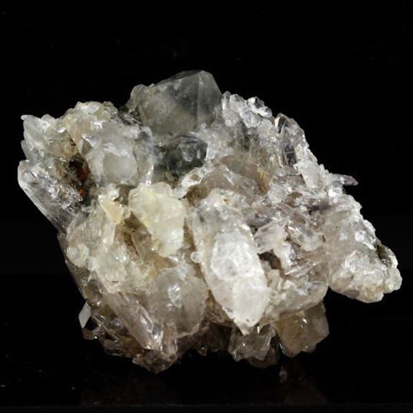 Sten og mineraler. Kvarts + Klorit. 643,0 øre. Freney d'Oisans, Bourg d'Oisans, Isère, Frankrig.