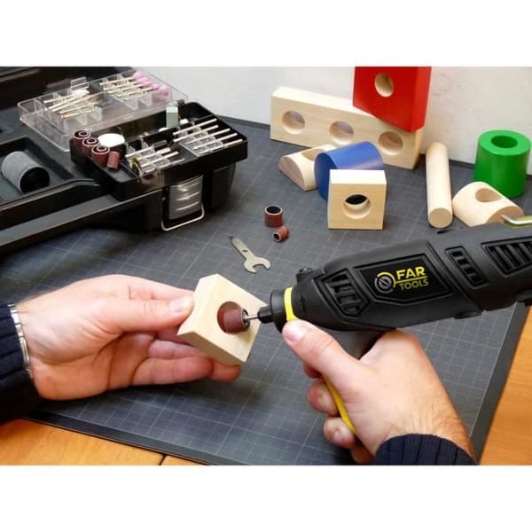 Mini slibemaskine FARTOOLS DCP 170 - 170 W - hastighedsregulator - hurtig værktøjsændring Sort