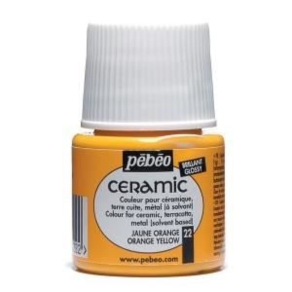 Maling - Pébéo - Keramik - Orange gul - 45ml - Højglans Gul orange