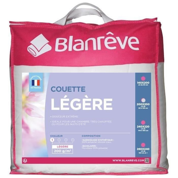 BLANREVE Lätt mikrofibertäcke - 200 x 200 cm - Vit