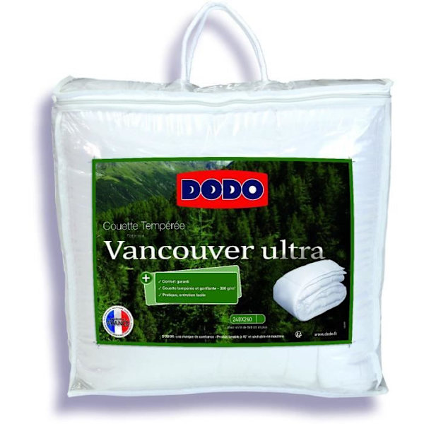 Peitto 240 x 260 cm - DODO - Lauhkea - 100 % polyesterikuitu - 2 hengelle - Valkoinen Vit