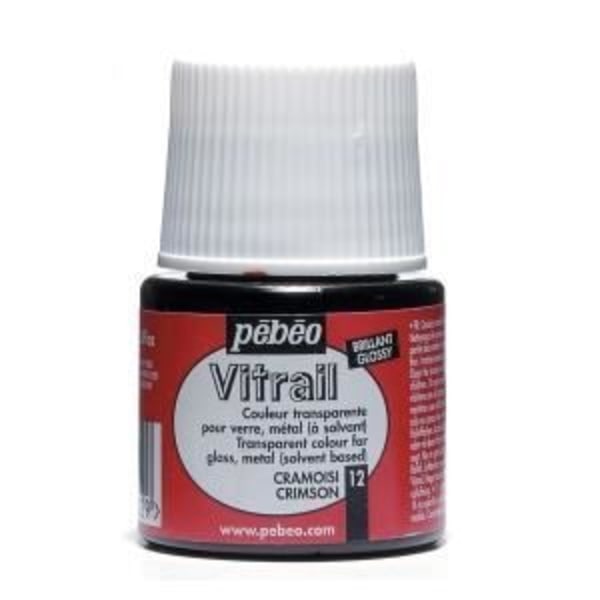 Glasmaler - Pebeo - Kramosi - 45ml - Blank - Transparent djupröd