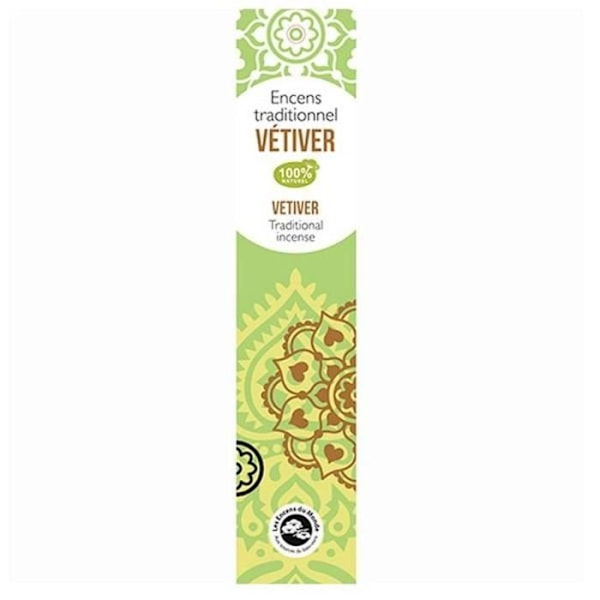 Rökelse - LES INCENSE DU MONDE - Vetiver - 40 pinnar - Naturharts - Vit sandelträ