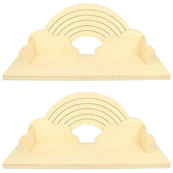 2 sateenkaari puuhyllyä 40 cm Beige