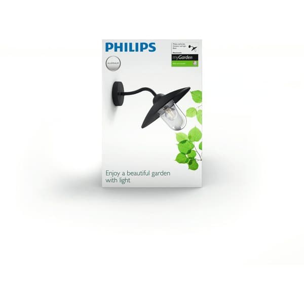 Udendørs væglampe - PHILIPS - Hamac - Sort Svart