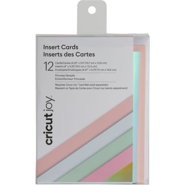 Kortset med pastellkuvert - Cricut - 12 A2-kort och holografiska inlägg i silver