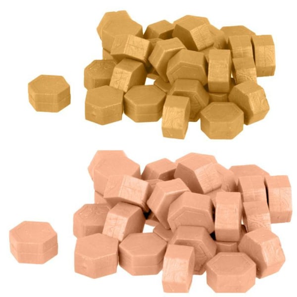 Sekskantede voksperler - Guld + Pink Flerfärgad