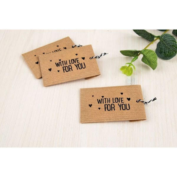 Dekorativ papirpose - Gave - Godbidder - Kraft - 6 x 4,5 cm kastanj