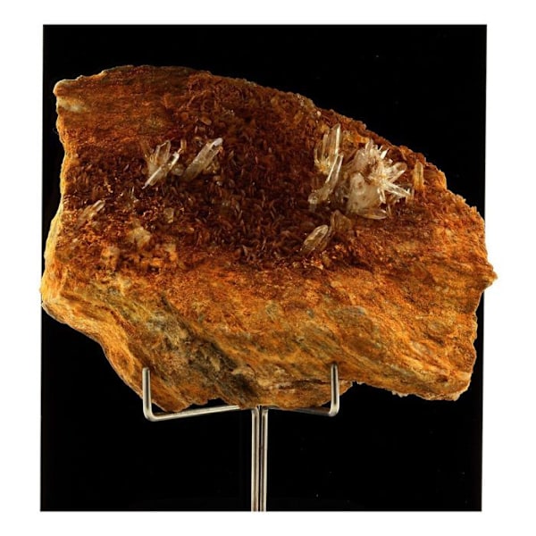 Sten og mineraler. Kvarts + siderit. 916,50 øre. Pierre-Plate, Vizille, Isère, Frankrig.