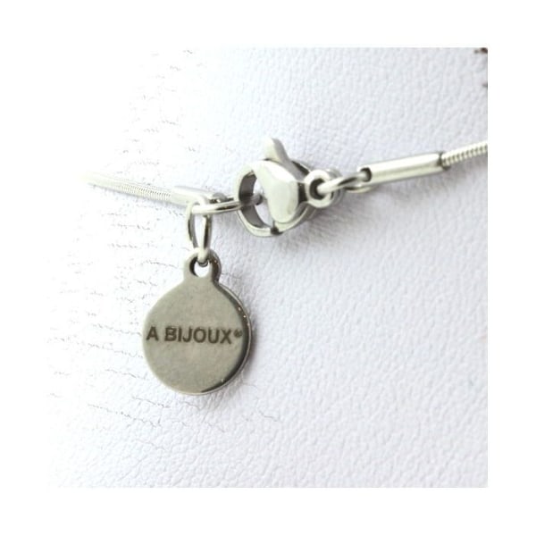 Collier - Et smykke - Solsten 8mm - Kæde i rustfrit stål - Justerbar størrelse - Unisex