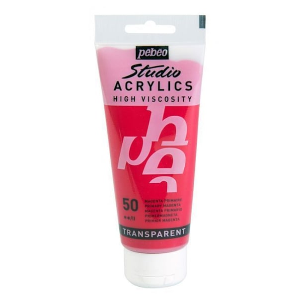 Akryylimaali - Pébéo - Studio - Magenta - 100 ml - Satiini Röd