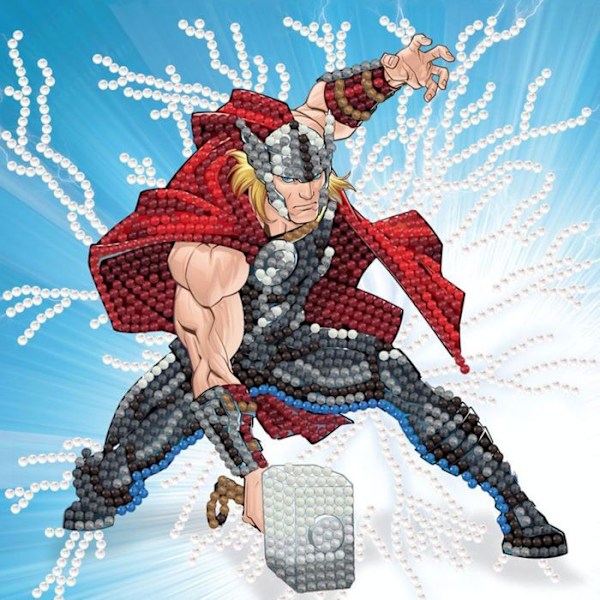 Crystal Art diamantkort - Thor - 18 x 18 cm Flerfärgad