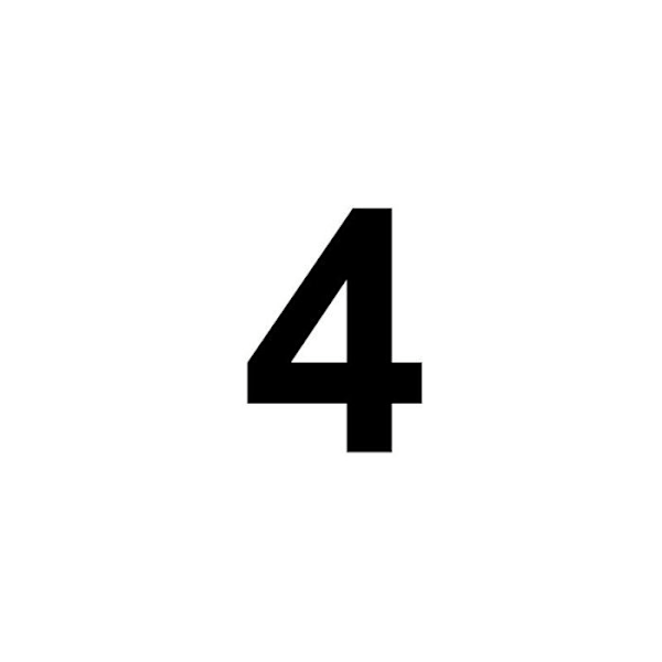 Nummer 4 i MDF-trä för att dekorera - 8 cm kastanj