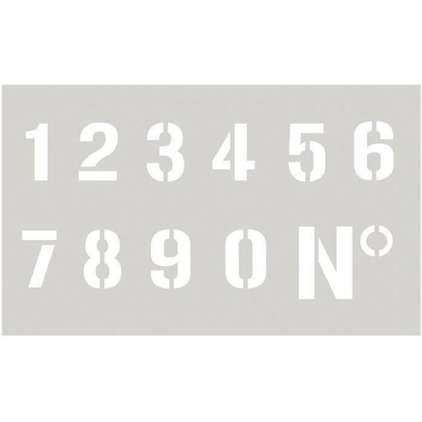 Numbers Stencil n°2 - Svart - 12 x 20 cm - För barn - Sprayfärg, färgpennor eller tuschpennor