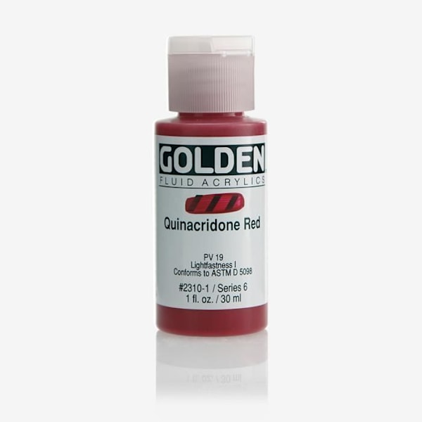 Gyllene: Högt flöde: Akrylfärg: 30ml: Quinacridon Röd: S6