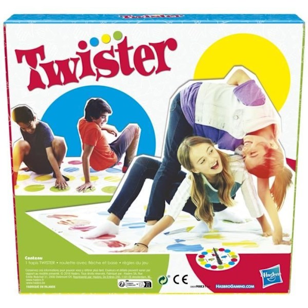 Twister Party -peli lapsille, Hauska tasapainopeli, 6-vuotiaat ja sitä vanhemmat, Hasbro Gaming Röd