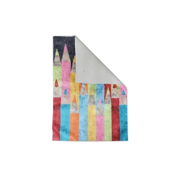 Barnmatta - Flerfärgad - 100 x 160 cm - Mjuk vid beröring - Halkfri - Maskintvättbar