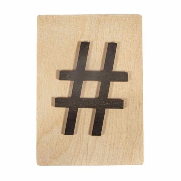 Sort træform 'hashtag' 14,8 x 10,5 cm Svart