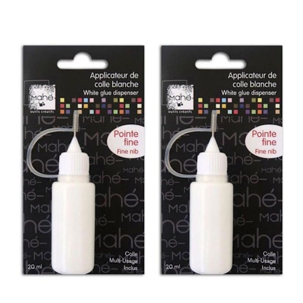 2 rør med fin spids hvid lim - 20 ml Vit