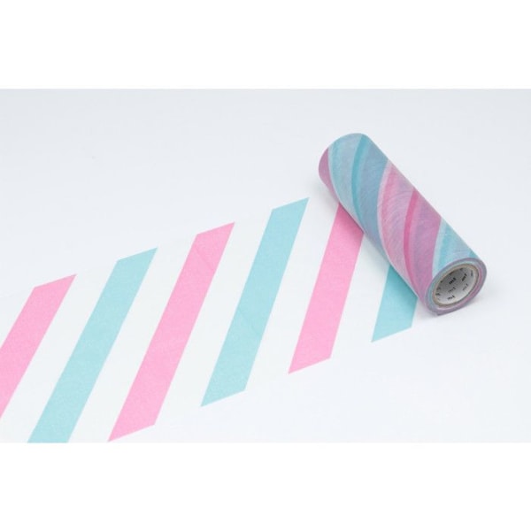 Masking Tape MT Casa Shade Erityinen Lasi 15 cm Raidallinen vaaleanpunainen ja sininen